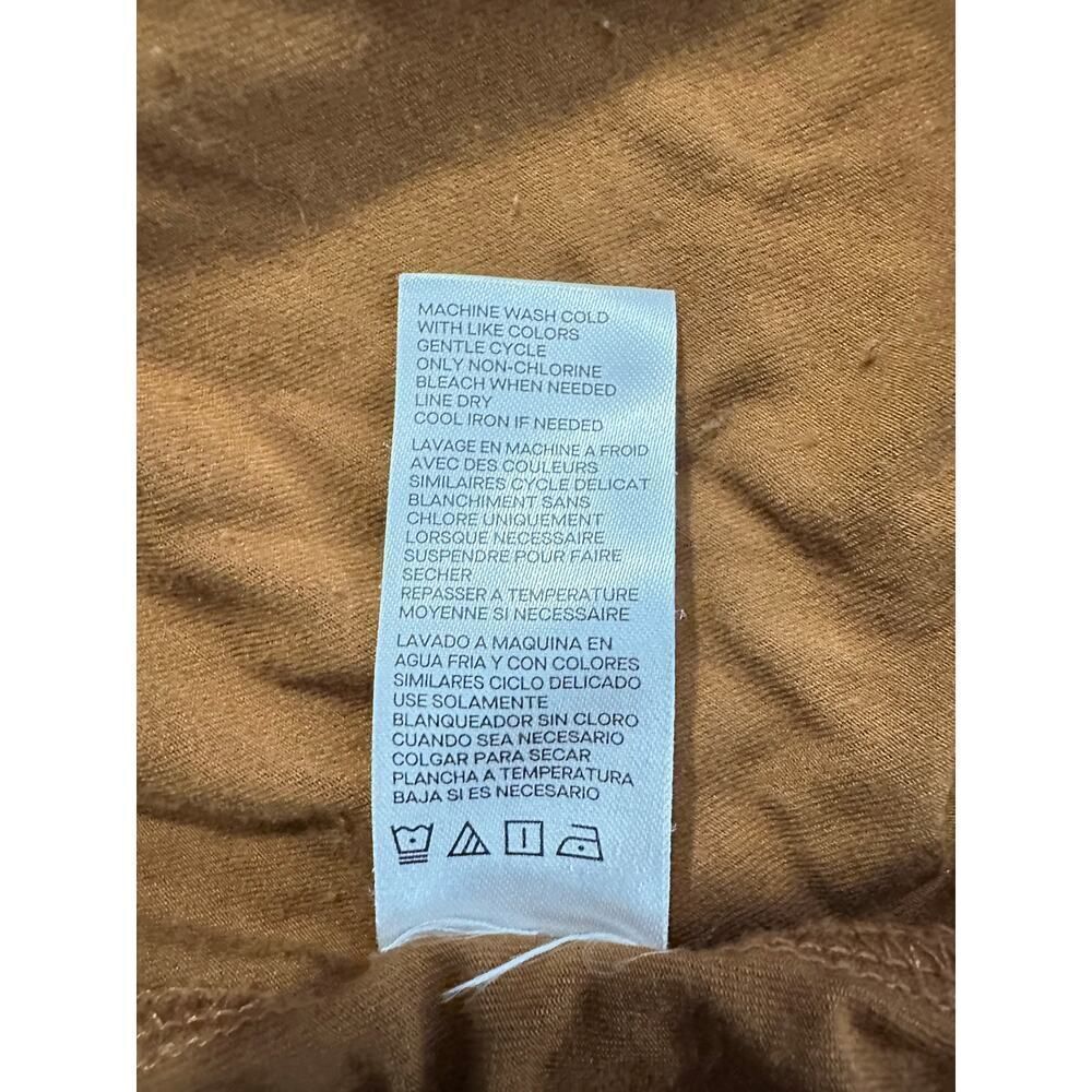 Good American Good Touch Button Front Midi Dress Women's 1/Small Brown Ruched - Picture 7 of 12